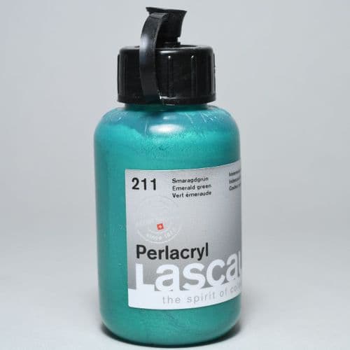 211 Emerald Green Lascaux Perlacryl, 85ml plastic container