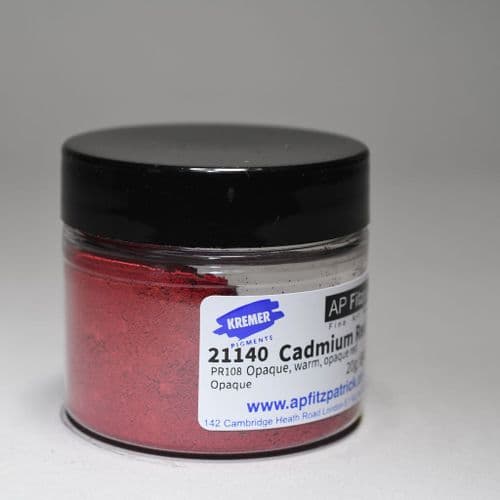 21140 Cadmium Red No.3 Deep, Kremer Pigment, 20g plastic container