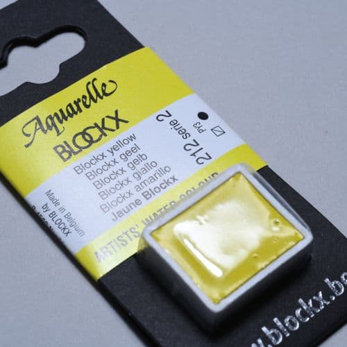 212 Blockx Yellow Blockx Watercolour Half Pan.