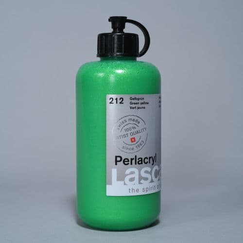 212 Green Yellow Lascaux Perlacryl, 250ml plastic container