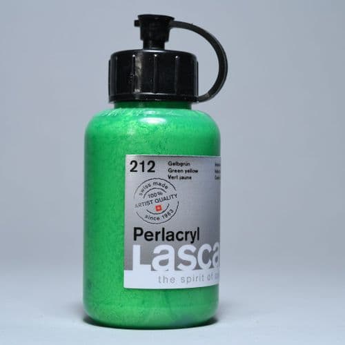 212 Green Yellow Lascaux Perlacryl, 85ml plastic container