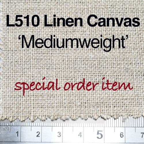 212cm wide, L510 (873000) Linen Canvas, medium weight Unprimed. Price per metre