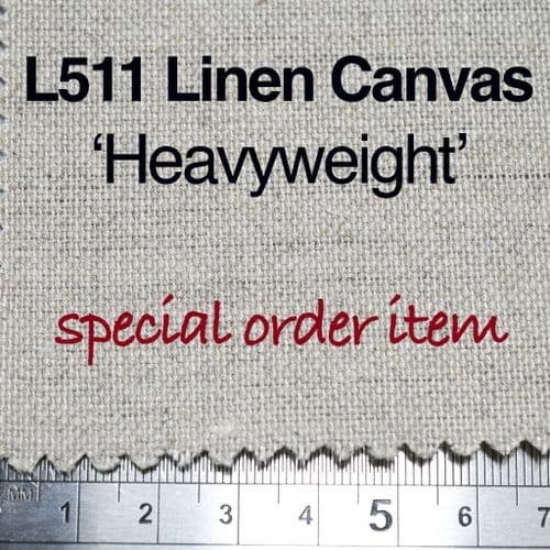 212cm wide, L511 (873010) Linen Canvas, heavy weight Unprimed. Price per metre