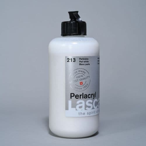 213 Pearl White Lascaux Perlacryl, 250ml plastic container