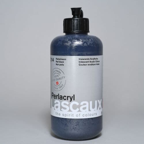 214 Pearl Black Lascaux Perlacryl, 250ml plastic container