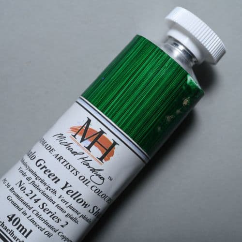 214 Phthalocyanine Green Yellow Shade Michael Harding Oil Colour, 40ml tube. 5% off.
