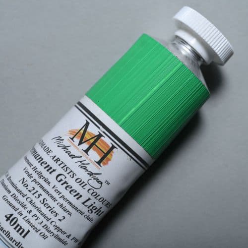 215 Permanent Green Light Michael Harding Oil Colour, 40ml tube. 5% off.
