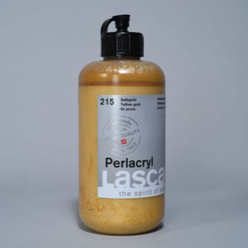 215 Yellow Gold Lascaux Perlacryl, 250ml plastic container
