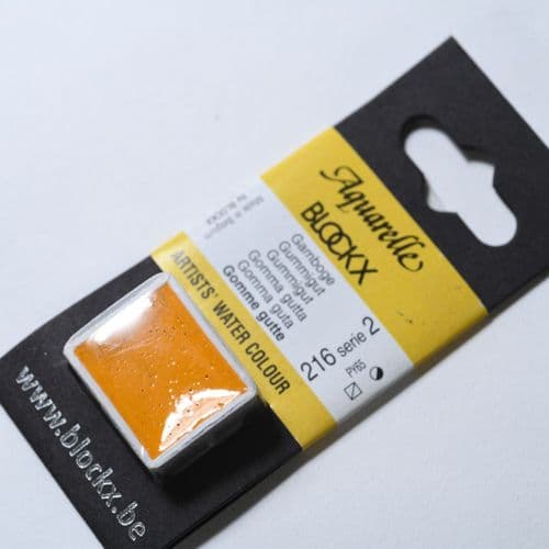 216 Gamboge (synthetic) Blockx Watercolour Half Pan.