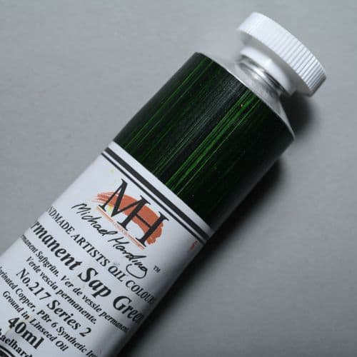 217 Permanent Sap Green Michael Harding Oil Colour, 40ml tube. 5% off.