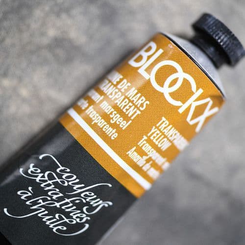 217 Transparent Mars Yellow Blockx Oil Colour, 200ml tube.