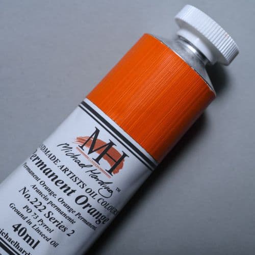 222 Permanent Orange Michael Harding Oil Colour, 40ml tube. 5% off.