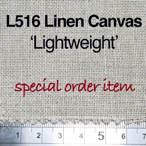 224cm wide, L516 (873030) Linen Canvas, light weight Unprimed. Price per metre