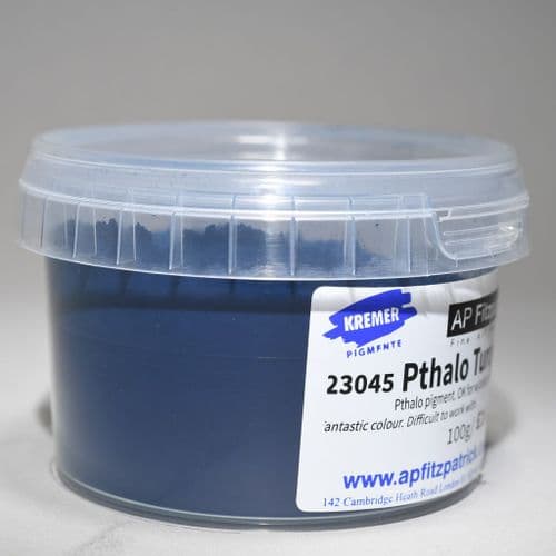 23045 Phthalo Turquoise Kremer Pigment, 100g plastic container
