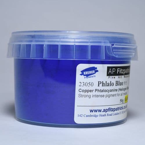 23050 Heliogen Blue (Primary Blue) Kremer Pigment, 50g plastic container
