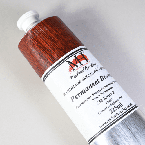 232 Permanent Brown Michael Harding Oil Colour, 225ml tube
