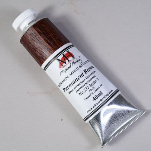 232 Permanent Brown Michael Harding Oil Colour, 40ml tube