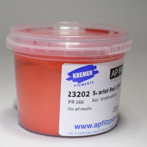 23202 CPT, Warm Orange Scarlet Red Kremer Pigment, 20g plastic container