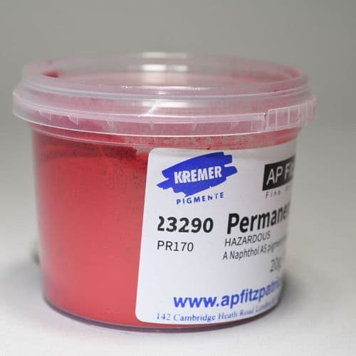 23290 Permanent Red Kremer Pigment, 20g plastic container