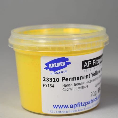 23310 Permanent Yellow (Medium) Kremer Pigment, 20g plastic container
