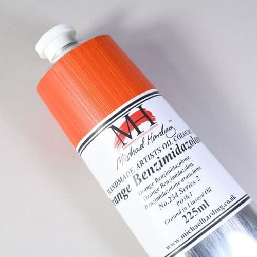 234 Orange Benzimidazolone Michael Harding Oil Colour, 225ml tube
