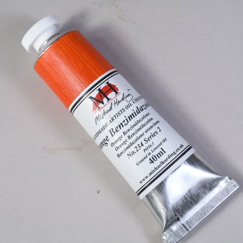 234 Orange Benzimidazolone Michael Harding Oil Colour, 40ml tube