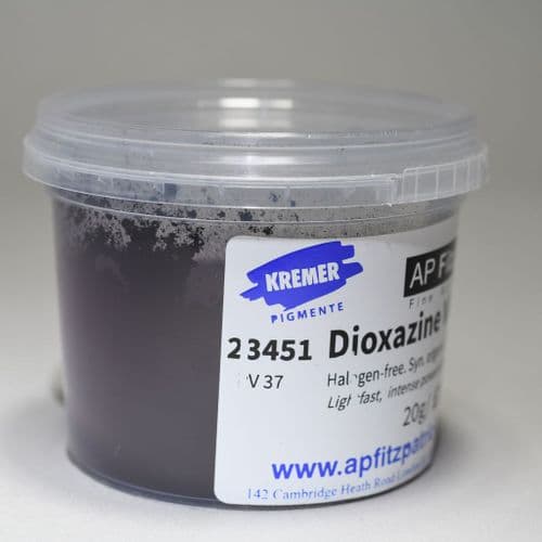 23451 Dioxazine Violet (Dark Purple) Kremer Pigment, 20g plastic container