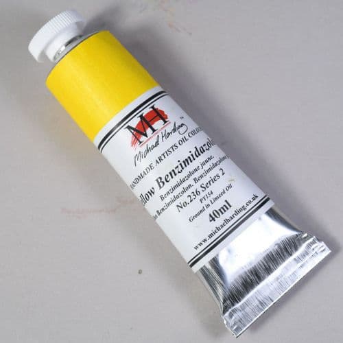 236 Yellow Benzimidazolone Michael Harding Oil Colour, 40ml tube