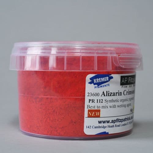 23600 Alizarin Crimson Light. Kremer Pigment, 50g plastic container