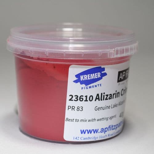 23610 Alizarin Crimson Dark Kremer Pigment, 40g plastic container
