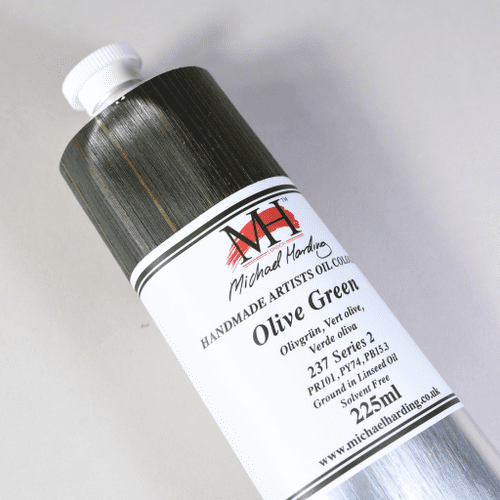 237 Olive Green Michael Harding Oil Colour, 225ml tube