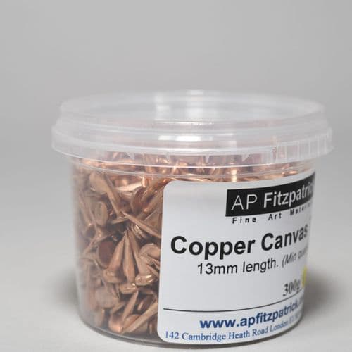 23860. 13mm Fine Cut Copper Bayonet Canvas Tacks, 300g plastic pot