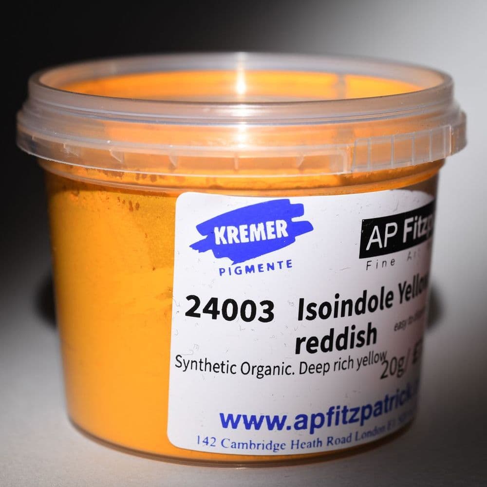 24003 Isoindole Yellow, Reddish Kremer Pigment, 20g plastic container