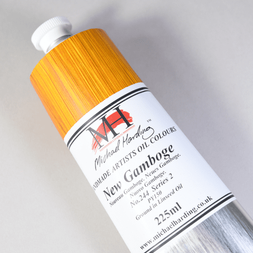 244 New Gamboge Michael Harding Oil Colour, 225ml tube
