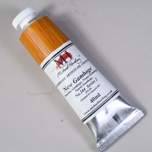 244 New Gamboge Michael Harding Oil Colour, 40ml tube
