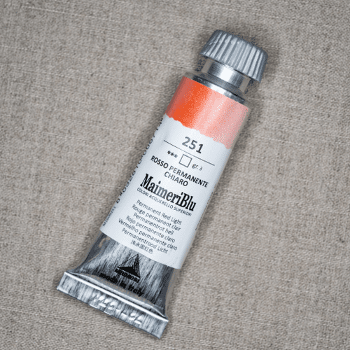 251 Permanent Red Light Maimeri Blu Watercolor, 12ml tube. 20% 0ff (Discount applied at checkout)