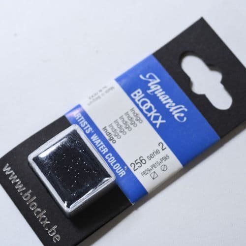 256 Indigo Blockx Watercolour Half Pan.