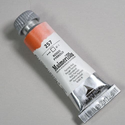 257 Pyrrole Red Maimeri Blu Watercolor, 12ml tube.