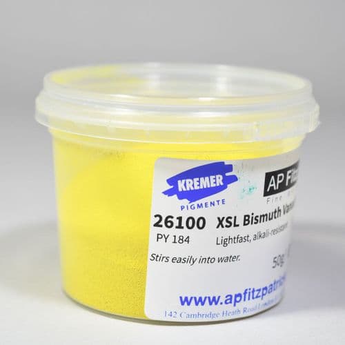26100 XSL Bismuth Vandate Yellow Kremer Pigment, 50g plastic container