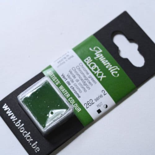262 Chrome Green Blockx Watercolour Half Pan.