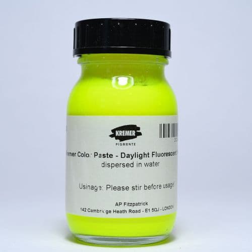29200 Kremer Daylight Fluorescent Yellow Colour Paste, 100g jar