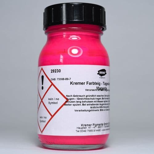 29230 Kremer Daylight Fluorescent Magenta Colour Paste, 100g jar