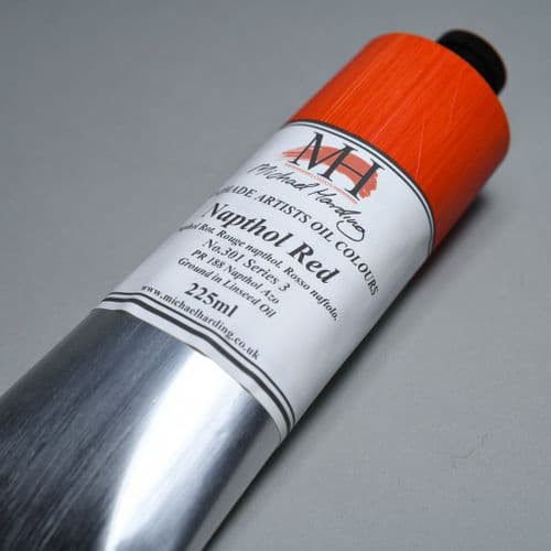 301 Napthol Red Michael Harding Oil Colour, 225ml tube. 5% off.