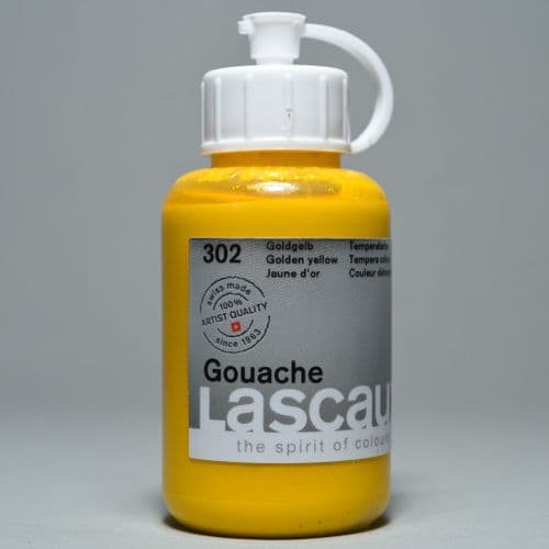 302 Golden Yellow Lascaux Gouache, 85ml bottle