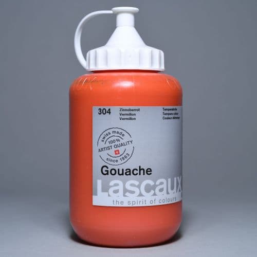 304 Vermilion Lascaux Gouache, 500ml bottle