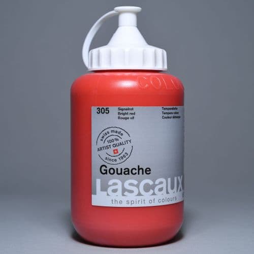 305 Bright Red Lascaux Gouache, 500ml bottle
