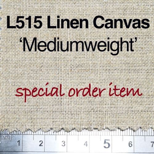 305cm wide, L515 (873020) Linen Canvas, medium weight Unprimed. Price per metre