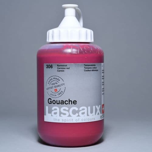 306 Carmine Red Lascaux Gouache, 500ml bottle