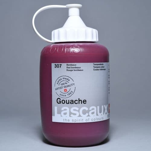 307 Bordeaux Red Lascaux Gouache, 500ml bottle