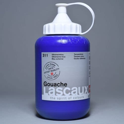 311 Ultramarine Blue Lascaux Gouache, 500ml bottle